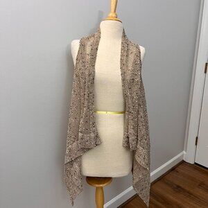 Lulu-B Sleeveless Knit Textured Cardigan Vest Sz L/XL
